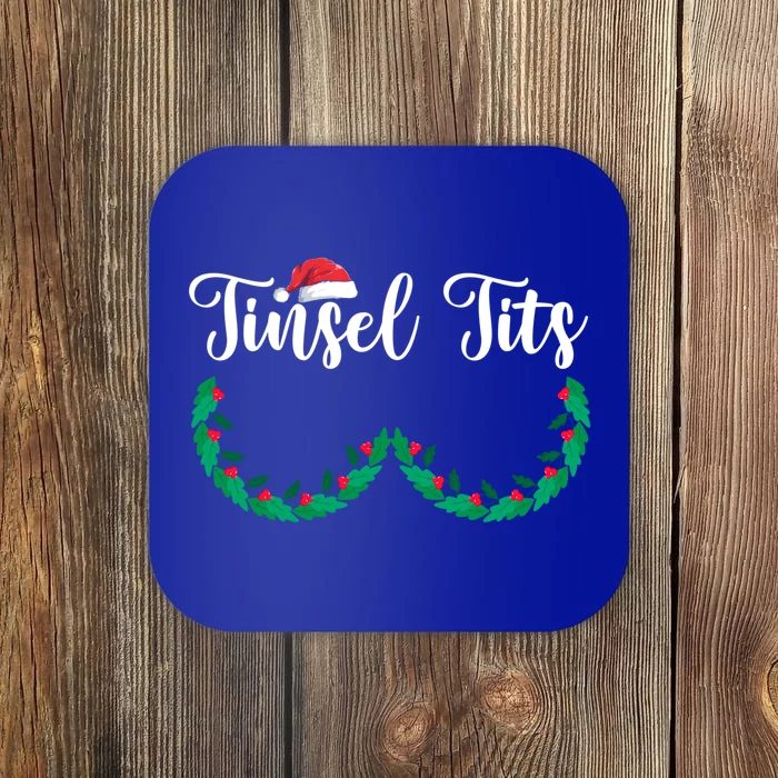 Jingle Balls Tinsel Tits Funny Couple Christmas Tinsel Tits Gift Coaster