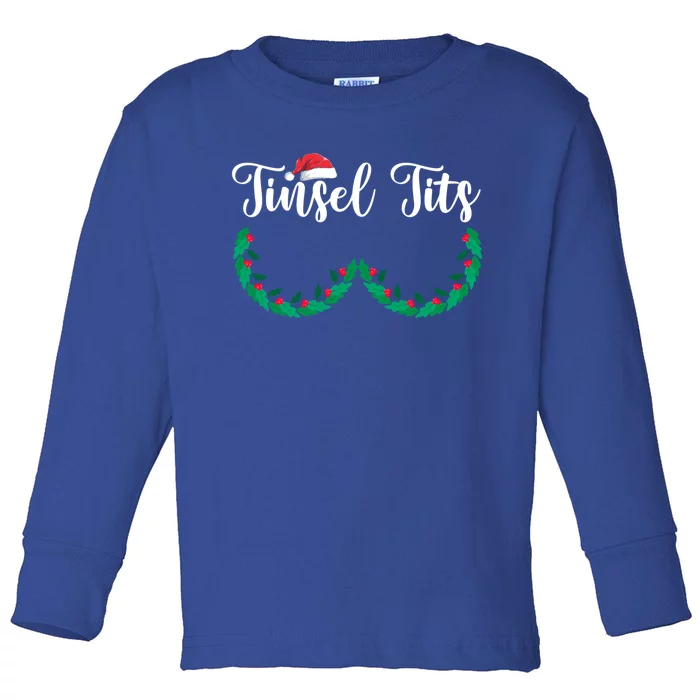 Jingle Balls Tinsel Tits Funny Couple Christmas Tinsel Tits Gift Toddler Long Sleeve Shirt