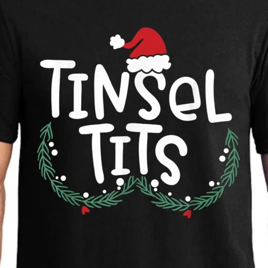 Jingle Balls Tinsel Tits Couples Christmas Matching Couple Pajama Set