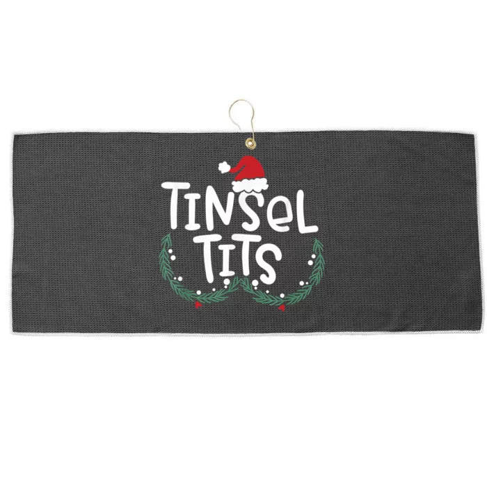 Jingle Balls Tinsel Tits Couples Christmas Matching Couple Large Microfiber Waffle Golf Towel