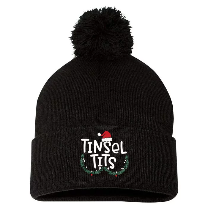 Jingle Balls Tinsel Tits Couples Christmas Matching Couple Pom Pom 12in Knit Beanie