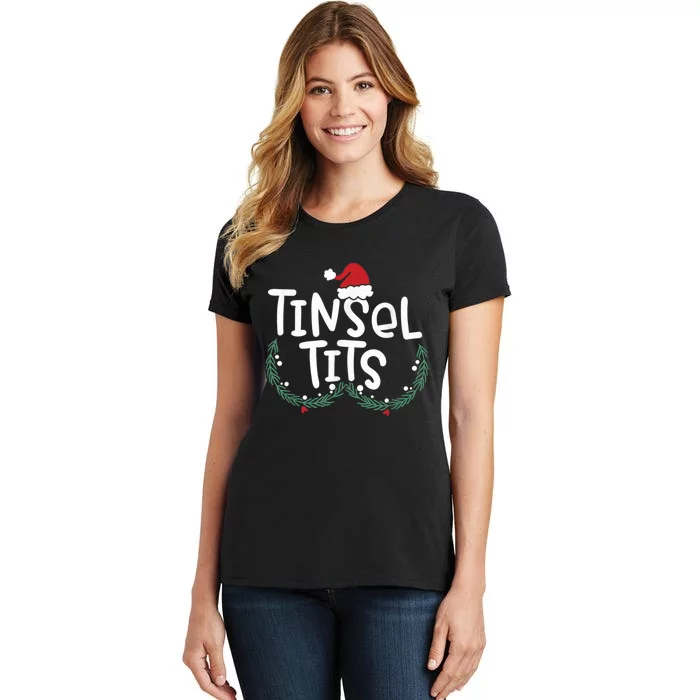 Jingle Balls Tinsel Tits Couples Christmas Matching Couple Women's T-Shirt