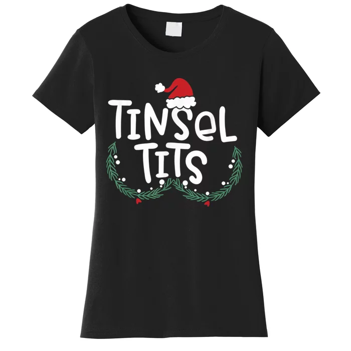 Jingle Balls Tinsel Tits Couples Christmas Matching Couple Women's T-Shirt