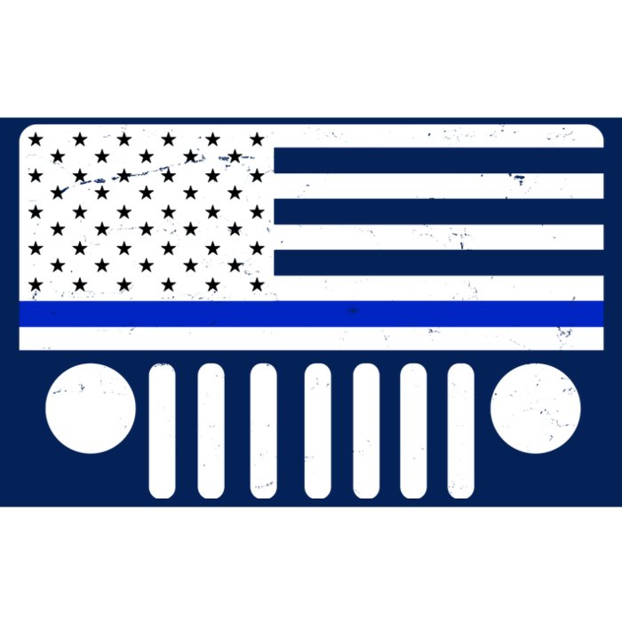 Blue Thin Line American Flag Car Off Roading Bumper Sticker