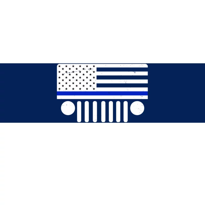 Blue Thin Line American Flag Car Off Roading Bumper Sticker