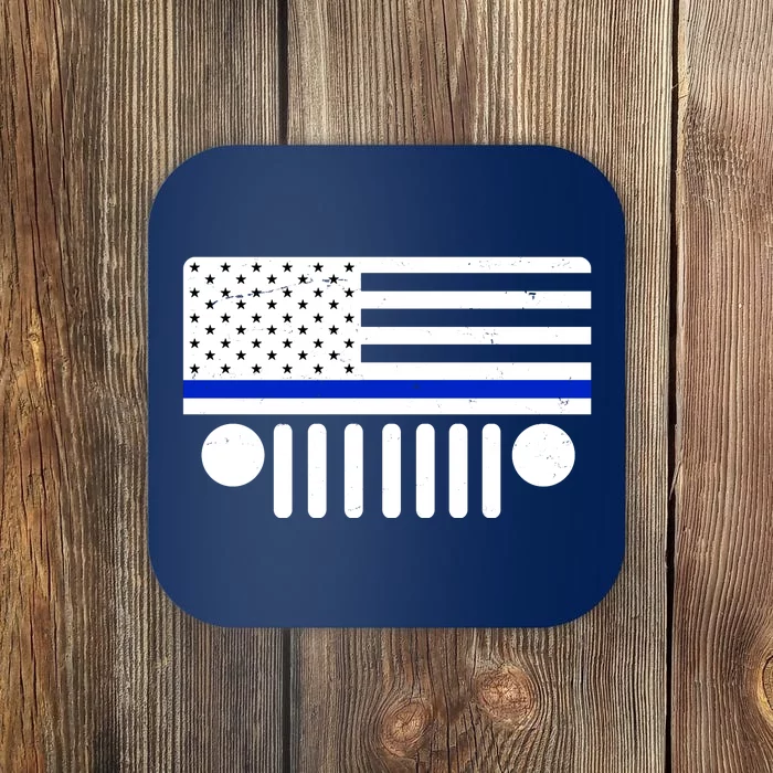 Blue Thin Line American Flag Car Off Roading Coaster