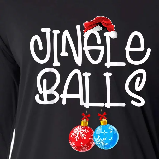 Jingle Balls Tinsel Tits Couple Funny Christmas Matching Cooling Performance Long Sleeve Crew