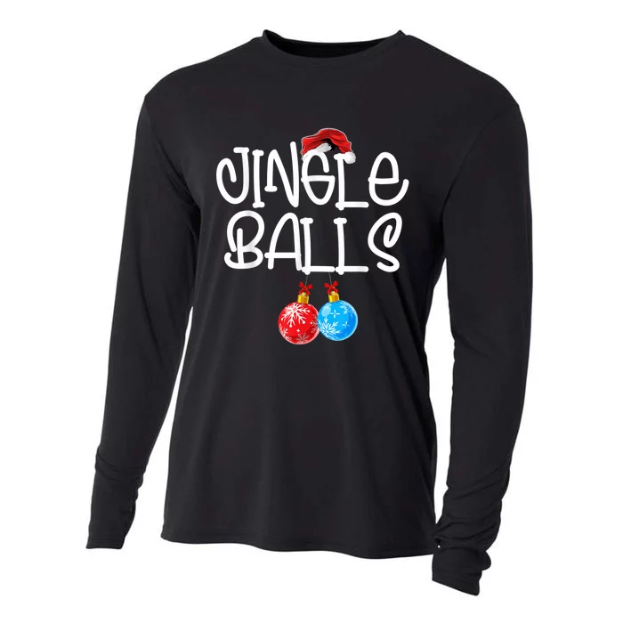 Jingle Balls Tinsel Tits Couple Funny Christmas Matching Cooling Performance Long Sleeve Crew