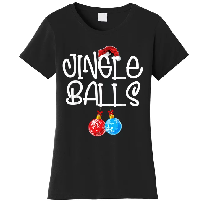 Jingle Balls Tinsel Tits Couple Funny Christmas Matching Women's T-Shirt