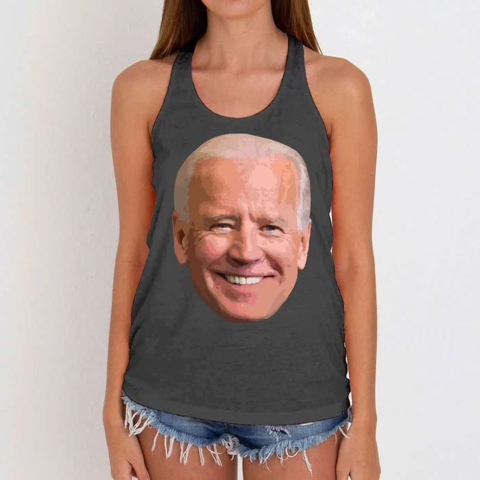 Joe Biden The Presidential Candidates Face On A Women's Knotted Racerback Tank