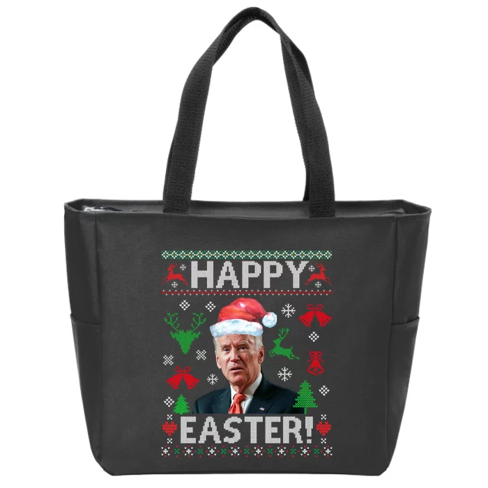 Joe Biden Ugly Christmas Sweater, Biden Christmas Sweater Zip Tote Bag