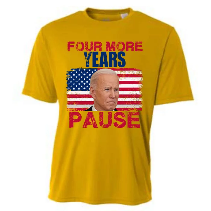 Joe Biden Us Flag Funny Quote Saying Four More Years Pause Cooling Performance Crew T-Shirt