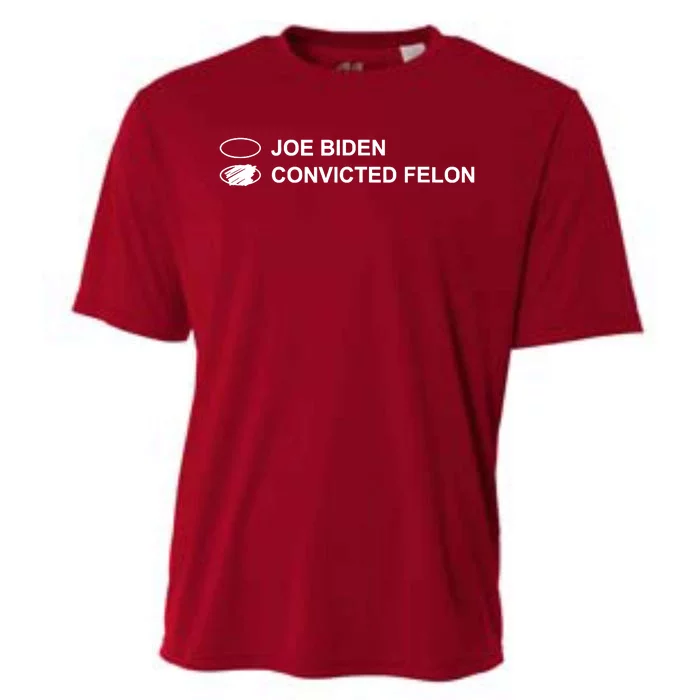 Joe Biden Vs Convicted Felon Funny Ballot Paper Voting Humor Cooling Performance Crew T-Shirt