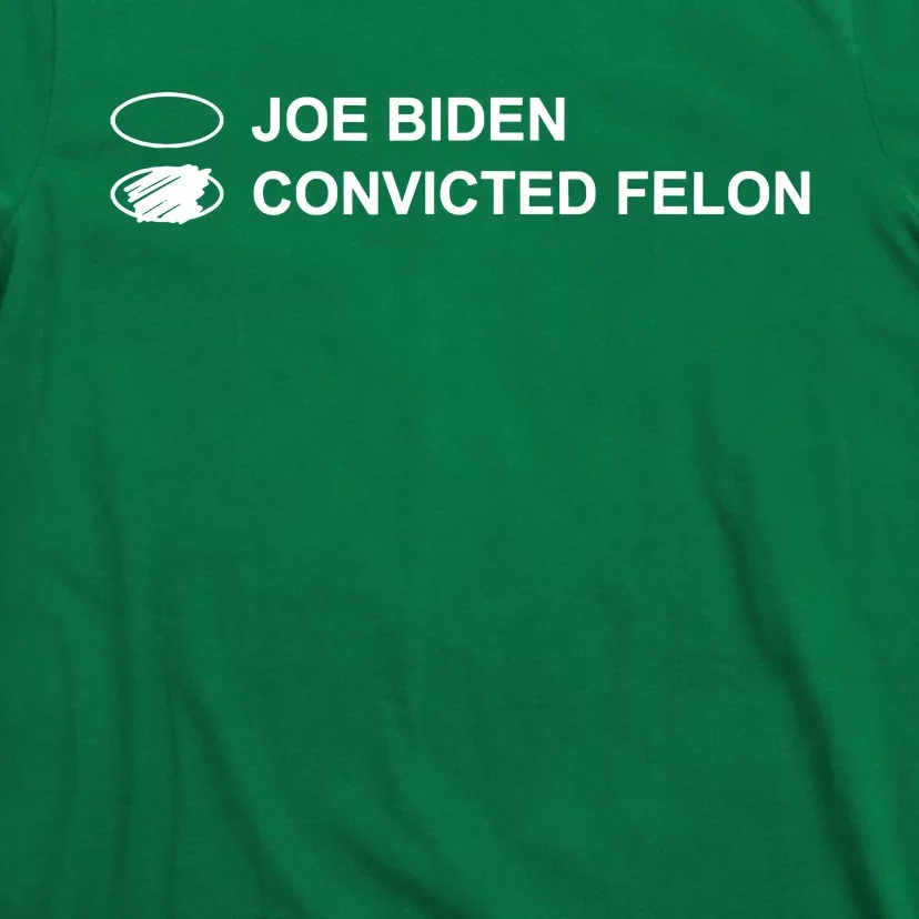 Joe Biden Vs Convicted Felon Funny Ballot Paper Voting Humor T-Shirt