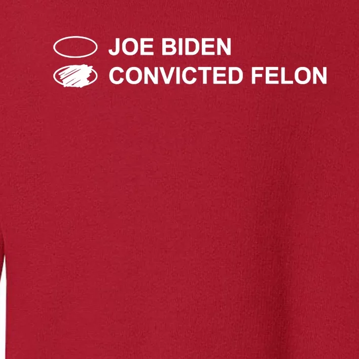 Joe Biden Vs Convicted Felon Funny Ballot Paper Voting Humor Toddler Sweatshirt