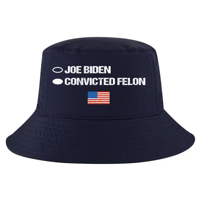 Joe Biden Vs Convicted Felon American Flag Ballot Paper Vote Gift Cool Comfort Performance Bucket Hat