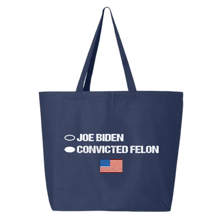 Joe Biden Vs Convicted Felon American Flag Ballot Paper Vote Gift 25L Jumbo Tote