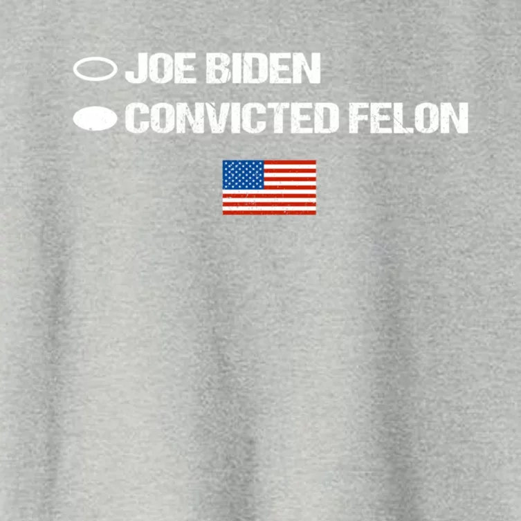 Joe Biden Vs Convicted Felon American Flag Ballot Paper Vote Gift Women's Crop Top Tee