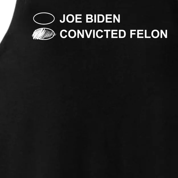 Joe Biden Vs Convicted Felon Funny Ballot Paper Voting Humor Ladies Tri-Blend Wicking Tank