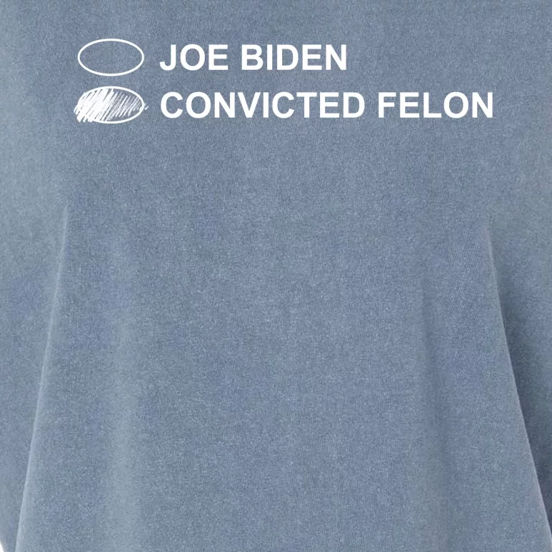 Joe Biden Vs Convicted Felon Funny Ballot Paper Voting Humor Garment-Dyed Women's Muscle Tee