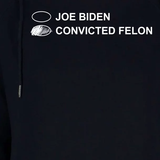 Joe Biden Vs Convicted Felon Funny Ballot Paper Voting Humor Womens Funnel Neck Pullover Hood