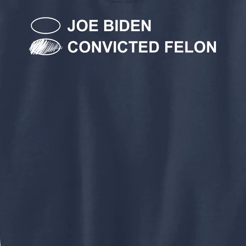 Joe Biden Vs Convicted Felon Funny Ballot Paper Voting Humor Kids Sweatshirt