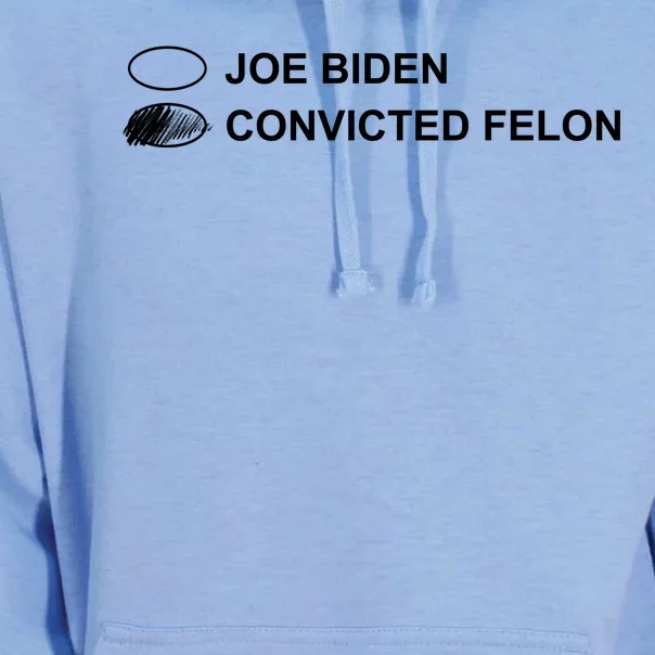 Joe Biden Vs Convicted Felon Funny Ballot Paper Voting Humor Unisex Surf Hoodie