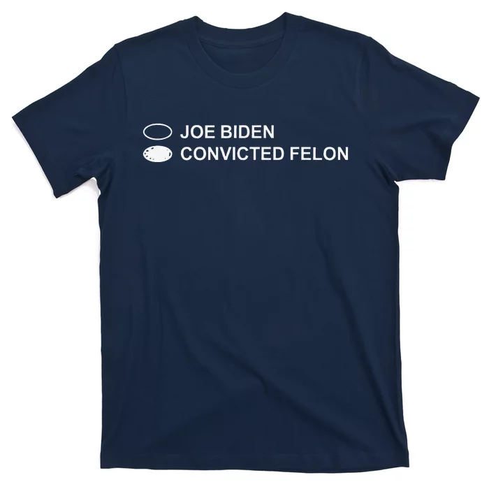 Joe Biden Vs Convicted Felon Ballot Paper Voting For Trump T-Shirt