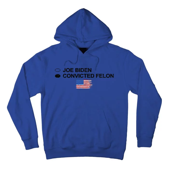 Joe Biden Vs Convicted Felon Funny Ballot Paper Voting Humor Tall Hoodie