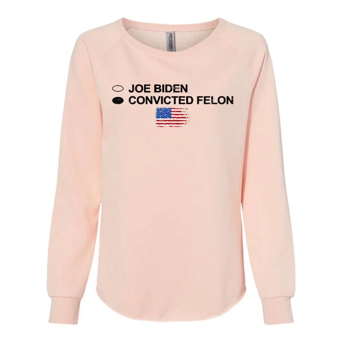 Joe Biden Vs Convicted Felon Funny Ballot Paper Voting Humor Womens California Wash Sweatshirt