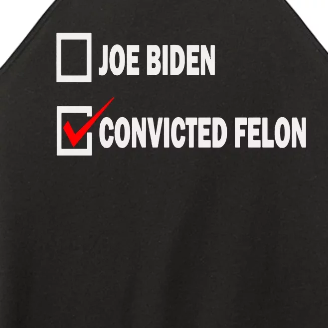 Joe Biden Vs Convicted Felon Funny Ballot Paper Voting Humor Women’s Perfect Tri Rocker Tank