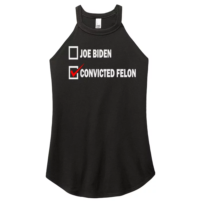 Joe Biden Vs Convicted Felon Funny Ballot Paper Voting Humor Women’s Perfect Tri Rocker Tank