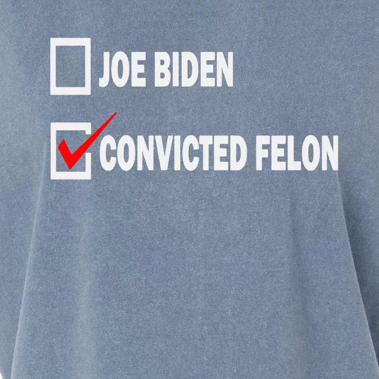 Joe Biden Vs Convicted Felon Funny Ballot Paper Voting Humor Garment-Dyed Women's Muscle Tee