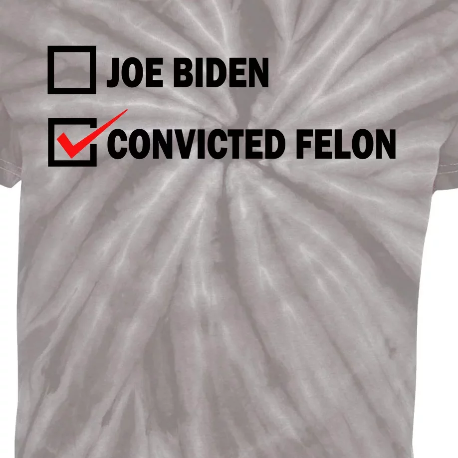 Joe Biden Vs Convicted Felon Funny Ballot Paper Voting Humor Kids Tie-Dye T-Shirt