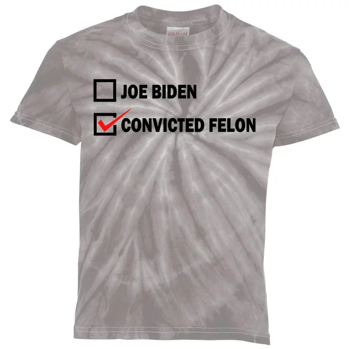 Joe Biden Vs Convicted Felon Funny Ballot Paper Voting Humor Kids Tie-Dye T-Shirt