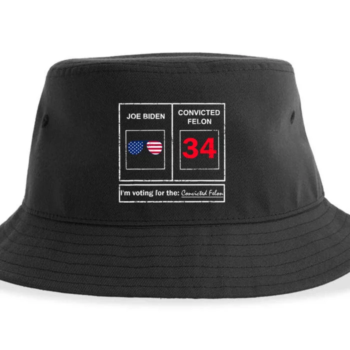 Joe Biden Vs Convicted Felon Funny Ballot Paper Voting Humor Sustainable Bucket Hat