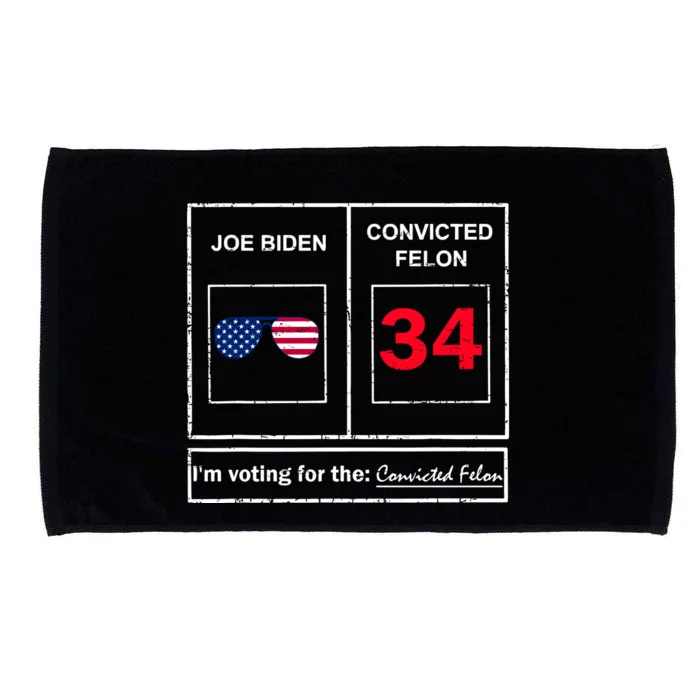 Joe Biden Vs Convicted Felon Funny Ballot Paper Voting Humor Microfiber Hand Towel