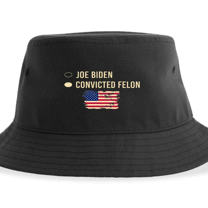 Joe Biden Vs Convicted Felon Funny Ballot Paper Voting Sustainable Bucket Hat