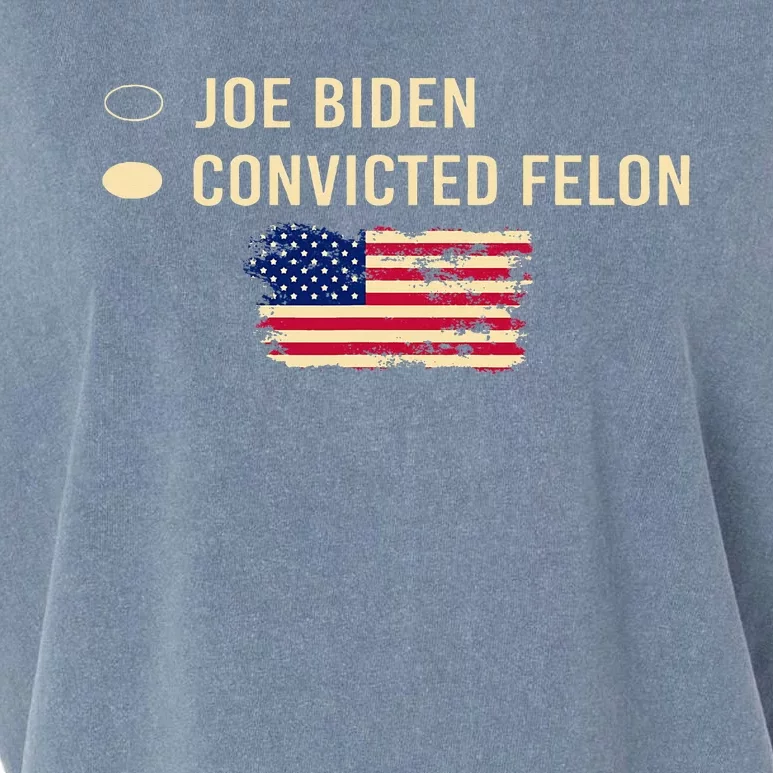 Joe Biden Vs Convicted Felon Funny Ballot Paper Voting Garment-Dyed Women's Muscle Tee