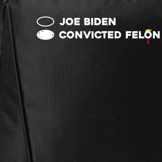 Joe Biden Vs Convicted Felon Funny Ballot Paper Voting Humor City Backpack