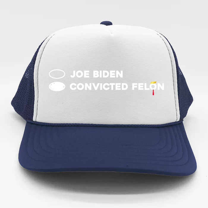 Joe Biden Vs Convicted Felon Funny Ballot Paper Voting Humor Trucker Hat