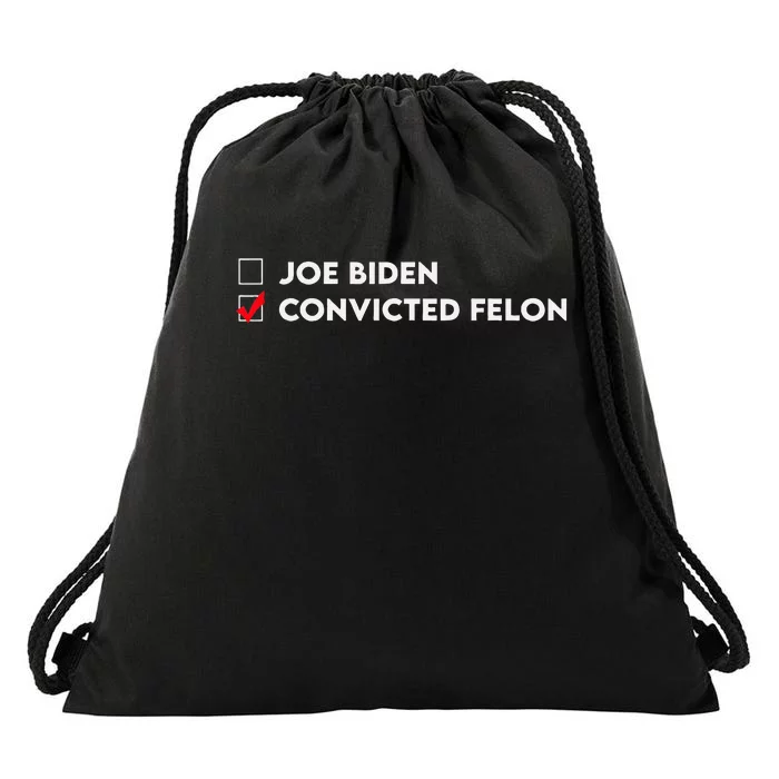 Joe Biden Vs Convicted Felon Funny Ballot Paper Voting Humor Drawstring Bag