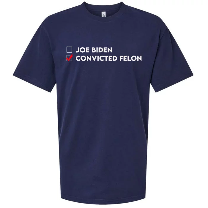 Joe Biden Vs Convicted Felon Funny Ballot Paper Voting Humor Sueded Cloud Jersey T-Shirt