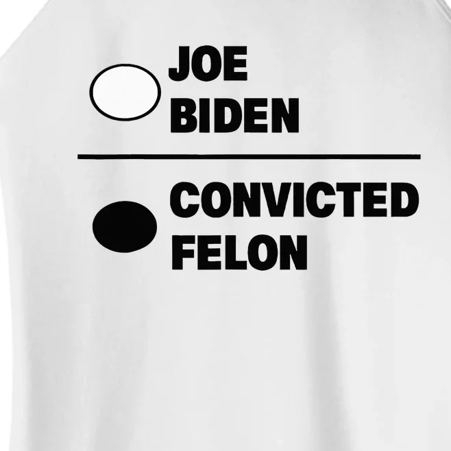 Joe Biden Vs Convicted Felon Funny Paper Ballot Voting Humor Women’s Perfect Tri Rocker Tank