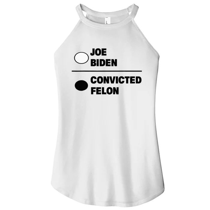 Joe Biden Vs Convicted Felon Funny Paper Ballot Voting Humor Women’s Perfect Tri Rocker Tank