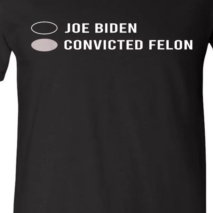 Joe Biden Vs Convicted Felon Funny Ballot Paper Voting Humor V-Neck T-Shirt