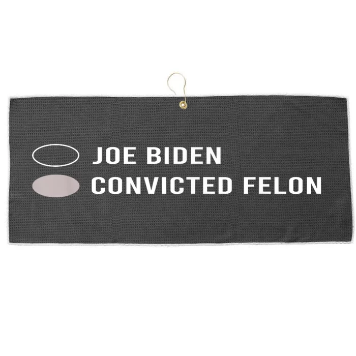 Joe Biden Vs Convicted Felon Funny Ballot Paper Voting Humor Large Microfiber Waffle Golf Towel