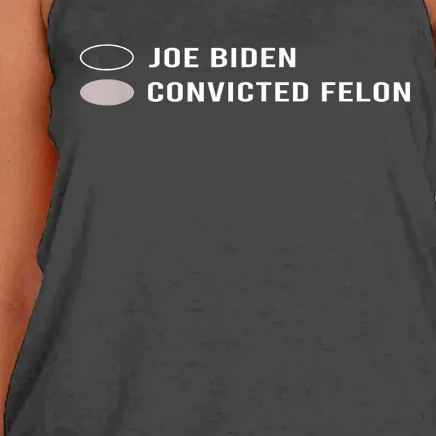 Joe Biden Vs Convicted Felon Funny Ballot Paper Voting Humor Women's Knotted Racerback Tank