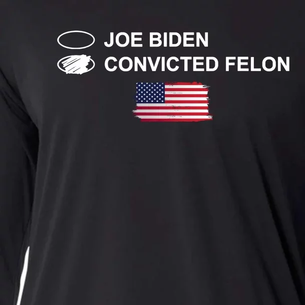 Joe Biden Vs Convicted Felon Funny Ballot Paper Voting Humor Cooling Performance Long Sleeve Crew