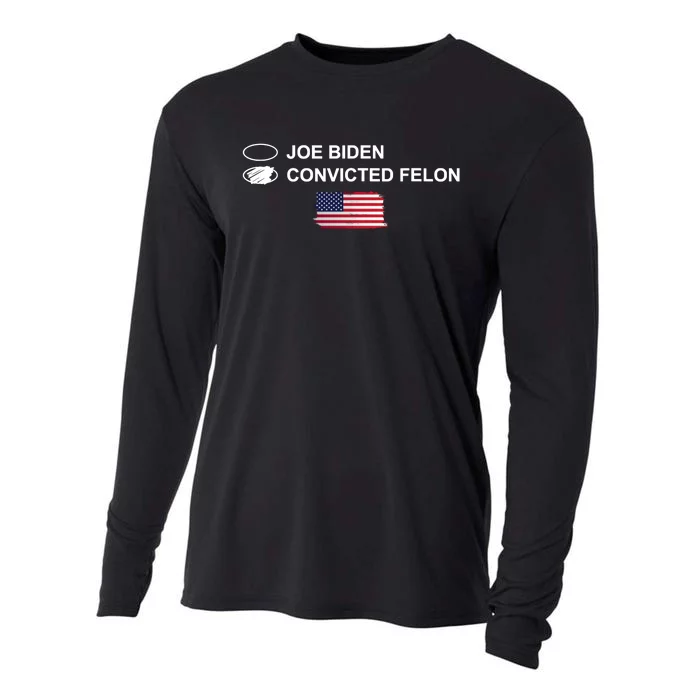 Joe Biden Vs Convicted Felon Funny Ballot Paper Voting Humor Cooling Performance Long Sleeve Crew